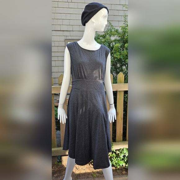 Prana Charcoal Midi Dress Xl Cotton Blend, All Seasons - Picture 1 of 12